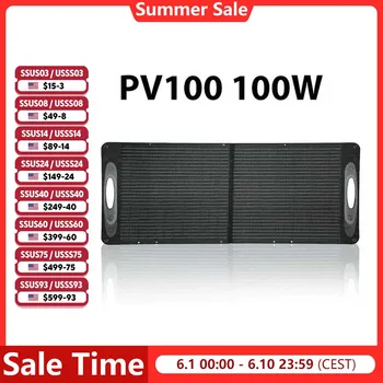 OUKITEL PV100 100W Składany Panel Słoneczny Przenośny Panel Słoneczny 100W z 4 Nóżkami Podpierającymi do Stacji Zasilania, Wodoodporny IP65 do Użytku Zewnętrznego