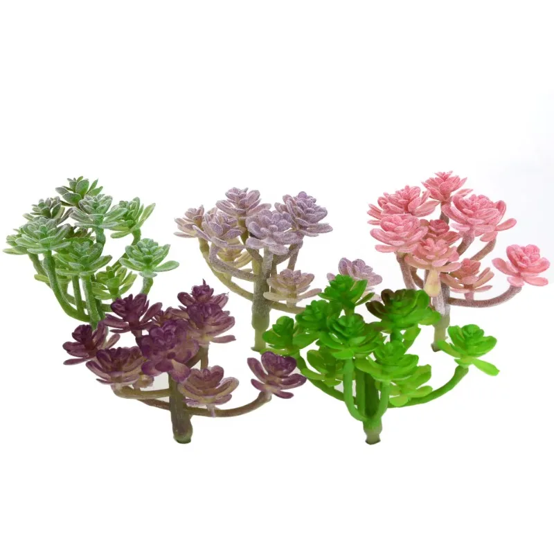 Artificial Flocking Succulent Plants DIY Home Garden Office Wedding Decoration Mini Bonsai Plante Wedding Party Decoration Plant