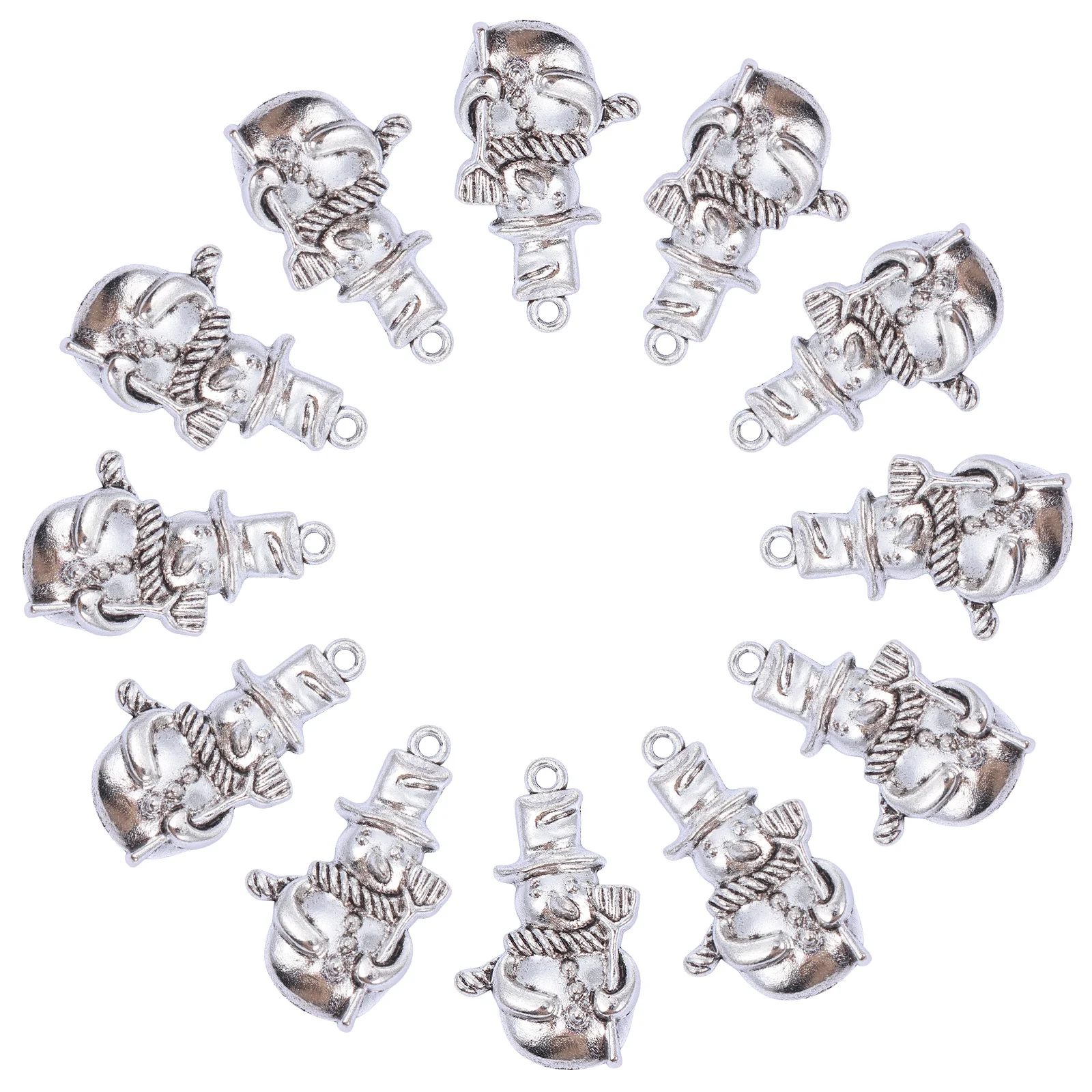 

50pcs Retro Alloy Pendant Charms Christmas Snowman Diy Jewelry Making Accessories For Necklace Bracelet Key Ring Decor