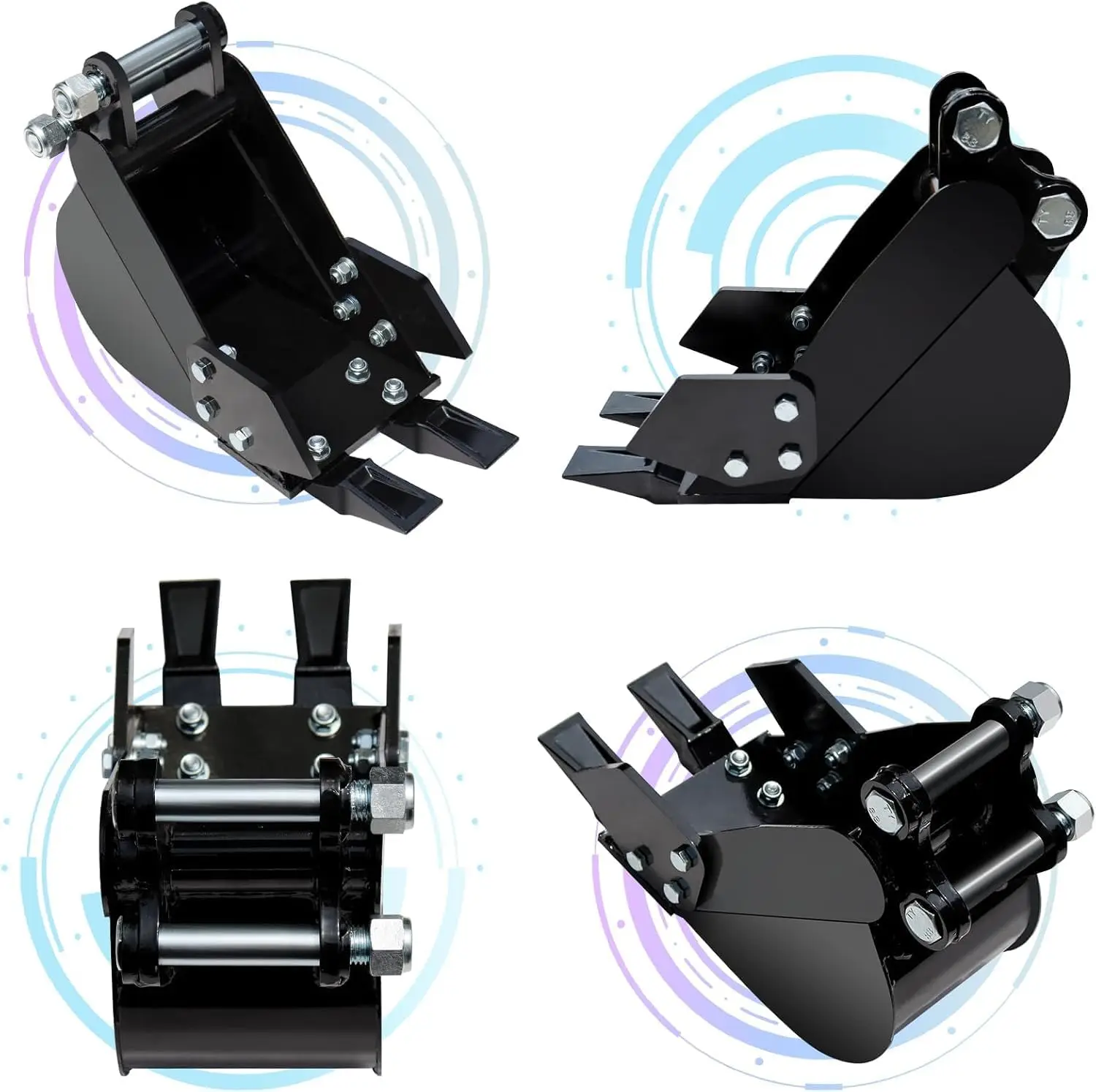 Kos do kopania rowów przemysłowy 200mm, wąski kos do kopania rowów dla minikoparek, wytrzymały kos do kopania z metalowymi zębami