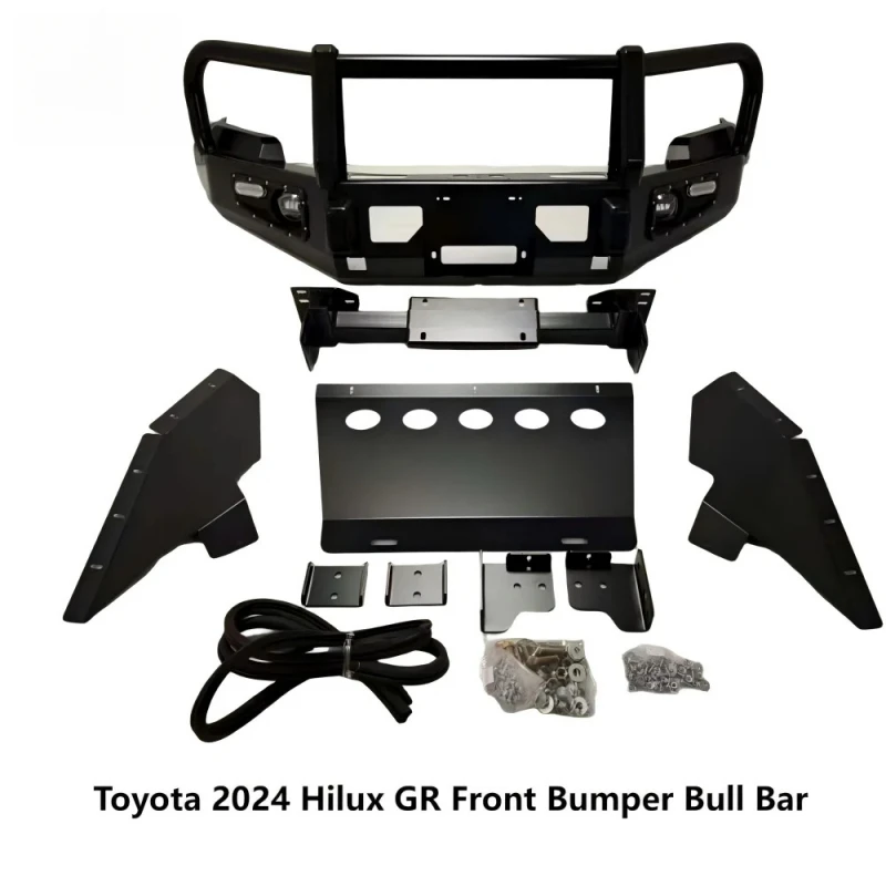 

High Quality Fit For 2024 Hilux GR Wild Power Bull Bar Front Bumper Steel Accessories Car Body Kit