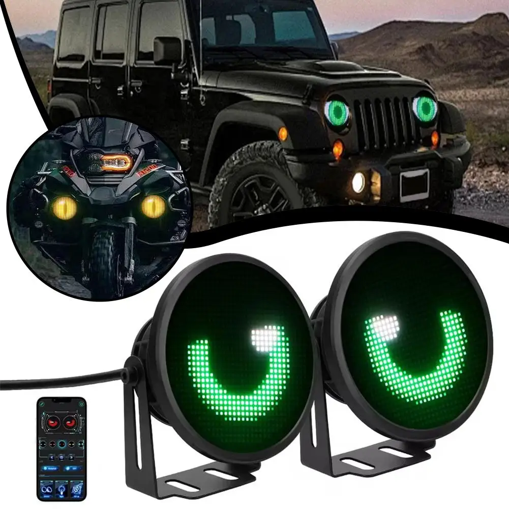 

Car Dynamic Demon Eye Decorative Light LED Car Headlights Cars Accessories Eagle LED Modified Car Eye Light Assembly F9H9