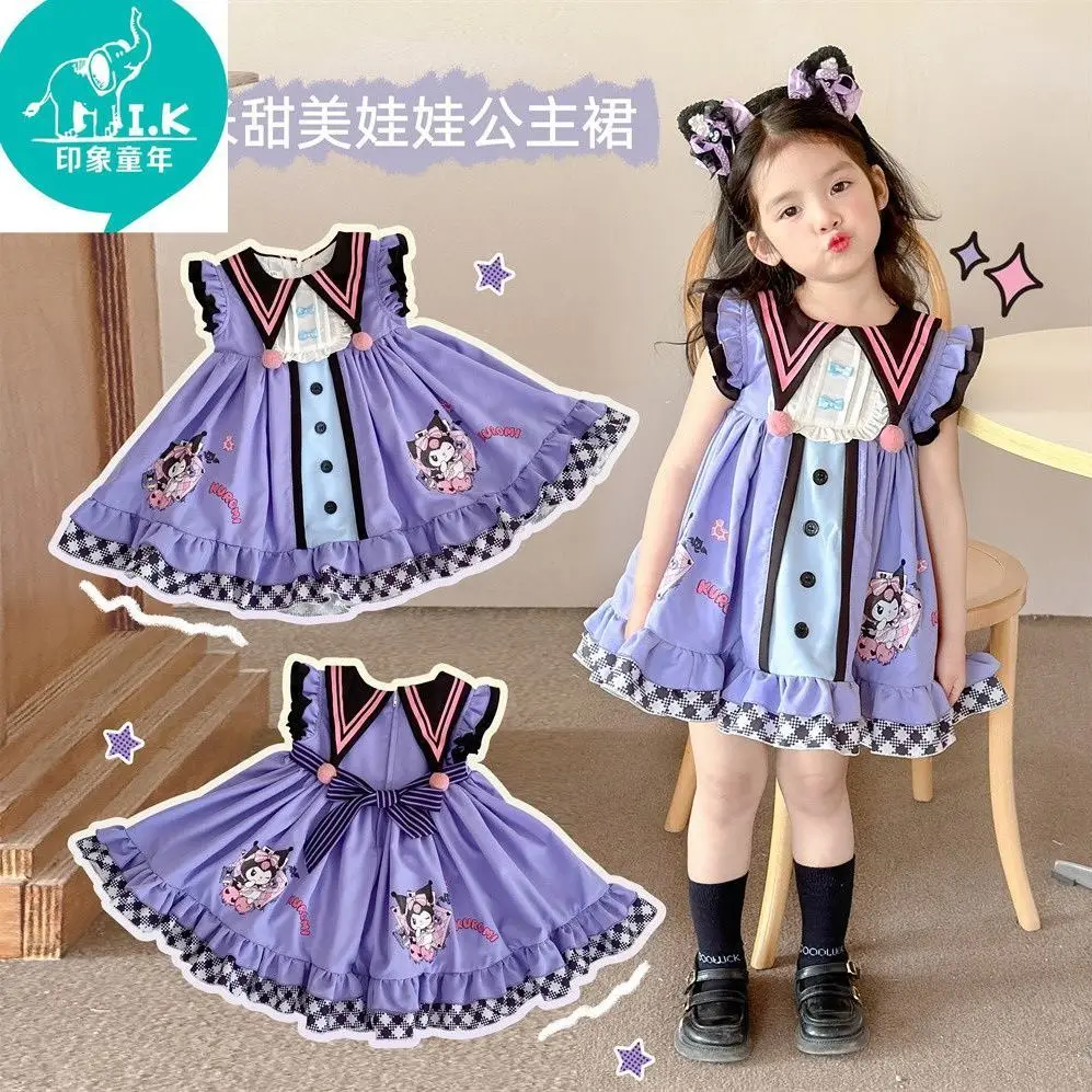 

Куроми 2022, летнее платье с кукольным воротником в стиле Лолиты для девочек, Sanrios, милое платье принцессы с аниме Cinnamoroll, модное платье Vestidos