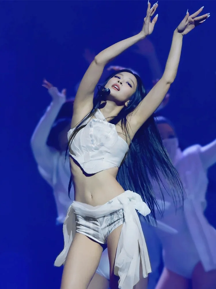  Jennie Performance Outfit Kpop Female Group Stage Costume Jazz Style 2026 Autumn Collection Traditional Chinese Cos...