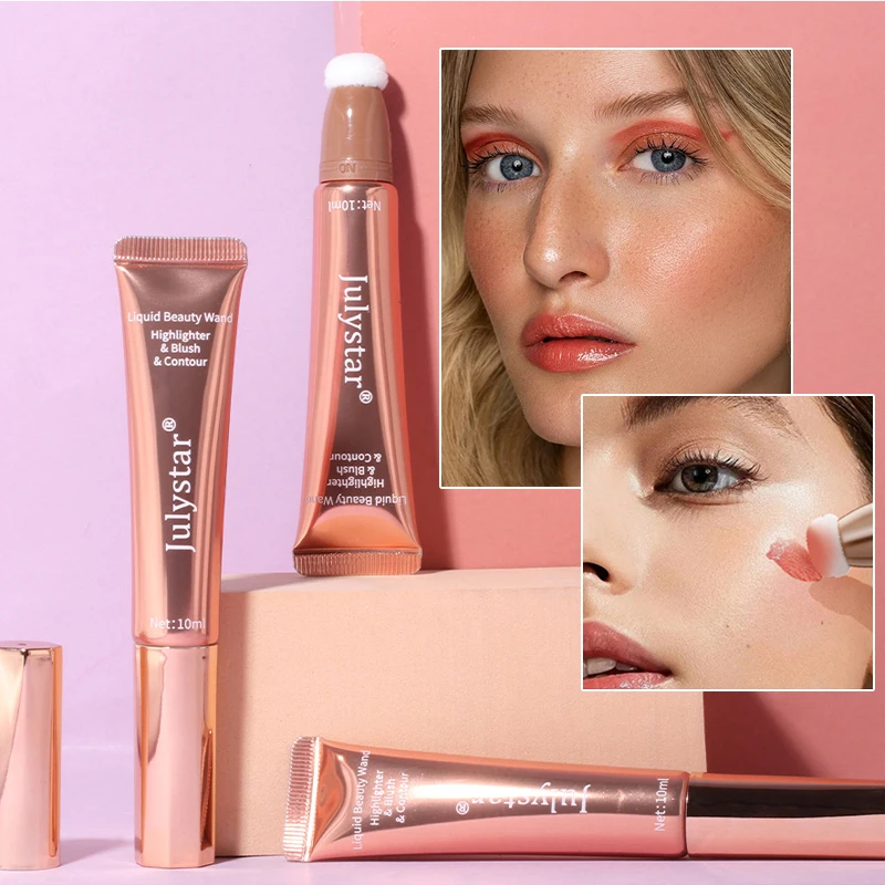 لامع السائل أحمر الخدود تمييز الطبيعية ماتي سطع الوجه البرونزية كونتور القلم وسادة أحمر الخدود عصا روج المطاط الكورية ماكياج #1