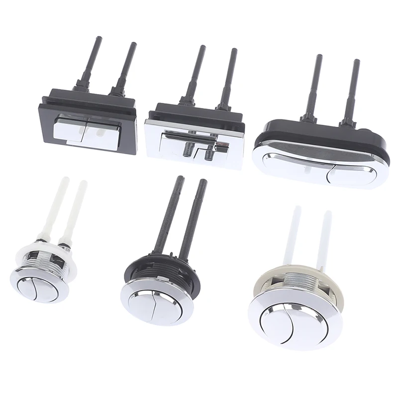 1PC Vintage Closestool Water Tank Dual Press Rod Push Button Various Round Square Toilet Seat Switch Flush