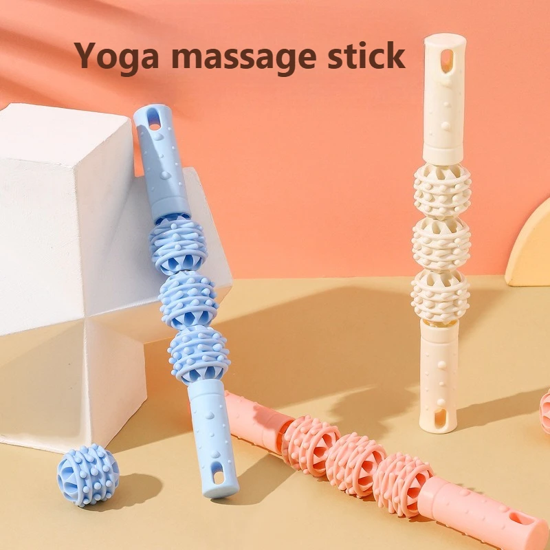 

Yoga Massage Roller Stick for Leg Muscle Relief Deep Tissue Therapy Calf Thigh Pain Recovery Post Workout Foam Rolling Tool