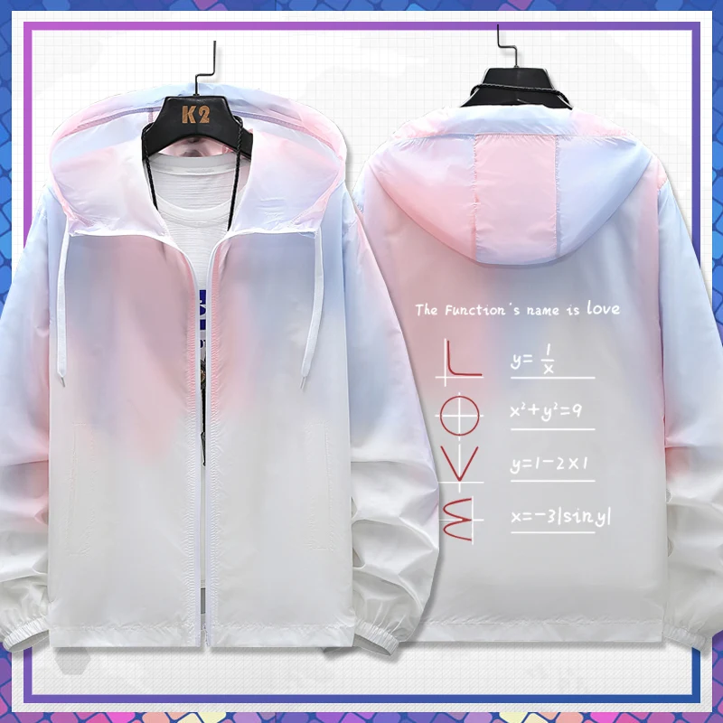 

Любовь Формула обычная Цветная буква Веселье Математика Лето Повседневная защита от солнца Джет Классическая пара LN Свободный крой Легкий полиэстер...