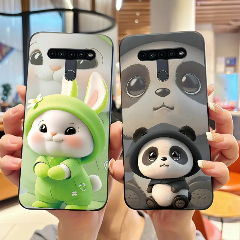 Funda de teléfono de silicona con parachoques para LG K41S/K51S, funda negra con paisaje romántico, funda protectora suave a prueba de golpes con estampado de playa rosa