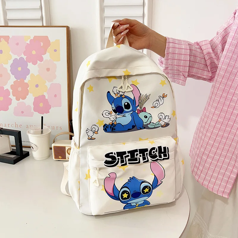 

Disney Stitch High School Schoolgirl Backpack Mickey Mouse Stitch Schoolbag Girls New Large Capacity Cartoon Cute shoulder bag