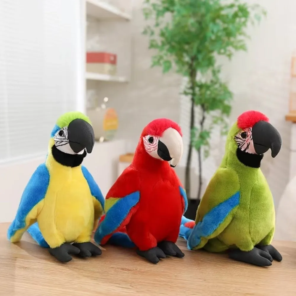Kids Toys Soft Parrot Plush Toy Vivid Lifelike Colorful Macaw Stuffed Animal Realistic 22cm Parrot Stuffed Doll Home Decor