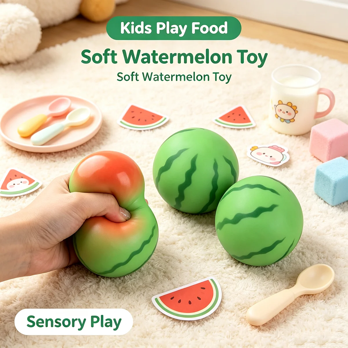 Art Craft Display - Renk Değiştiren Karpuz Squishy Oyuncak Isıya