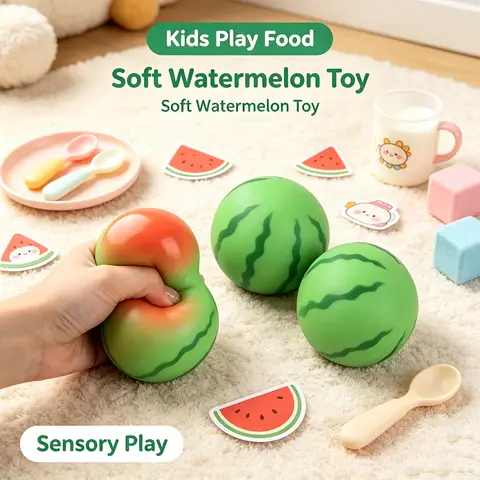 Color Changing Watermelon Squishy Toy Heat Sensitive Thermochromic Fake Fruit Model Cute Room Office Desk Decor Miniature Figurine Creative Art Craft Tabletop Display Ornament Stress Relief Gift