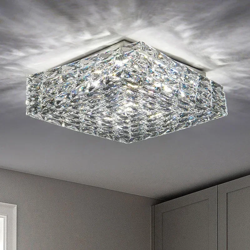 

New modern ceiling chandelier for bedroom creative design living room crystal lamp luxury square led cristal light fixture