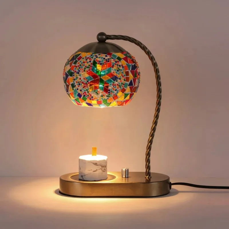 DurableAromatherapy Lamp Retro Bedroom Bedside Romantic Atmosphere Essential Oil Lamp Candle Gift Desk Lamp