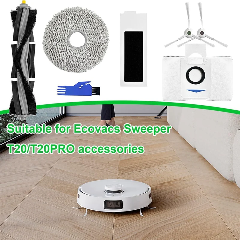 Do odkurzaczy robotów Ecovacs Deebot T20 Omni Główne szczotki boczne Filtry HEPA Ściereczka do mopa Worki na kurz Części zamienne