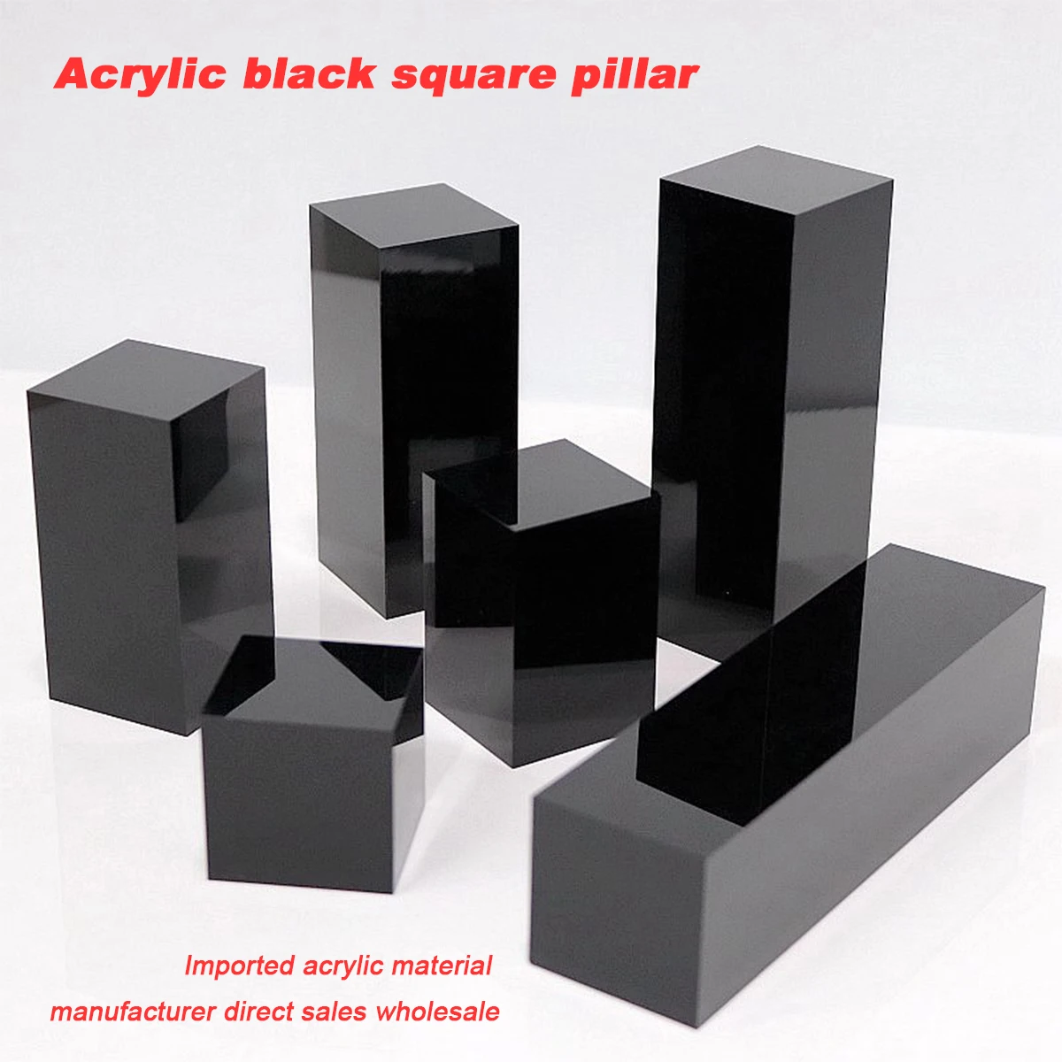 

Acrylic Square Display Block Black Polished Cube Jewelry Stand Ring Showcase Holder Base for Figures,Cosmetics,Perfume,Doll
