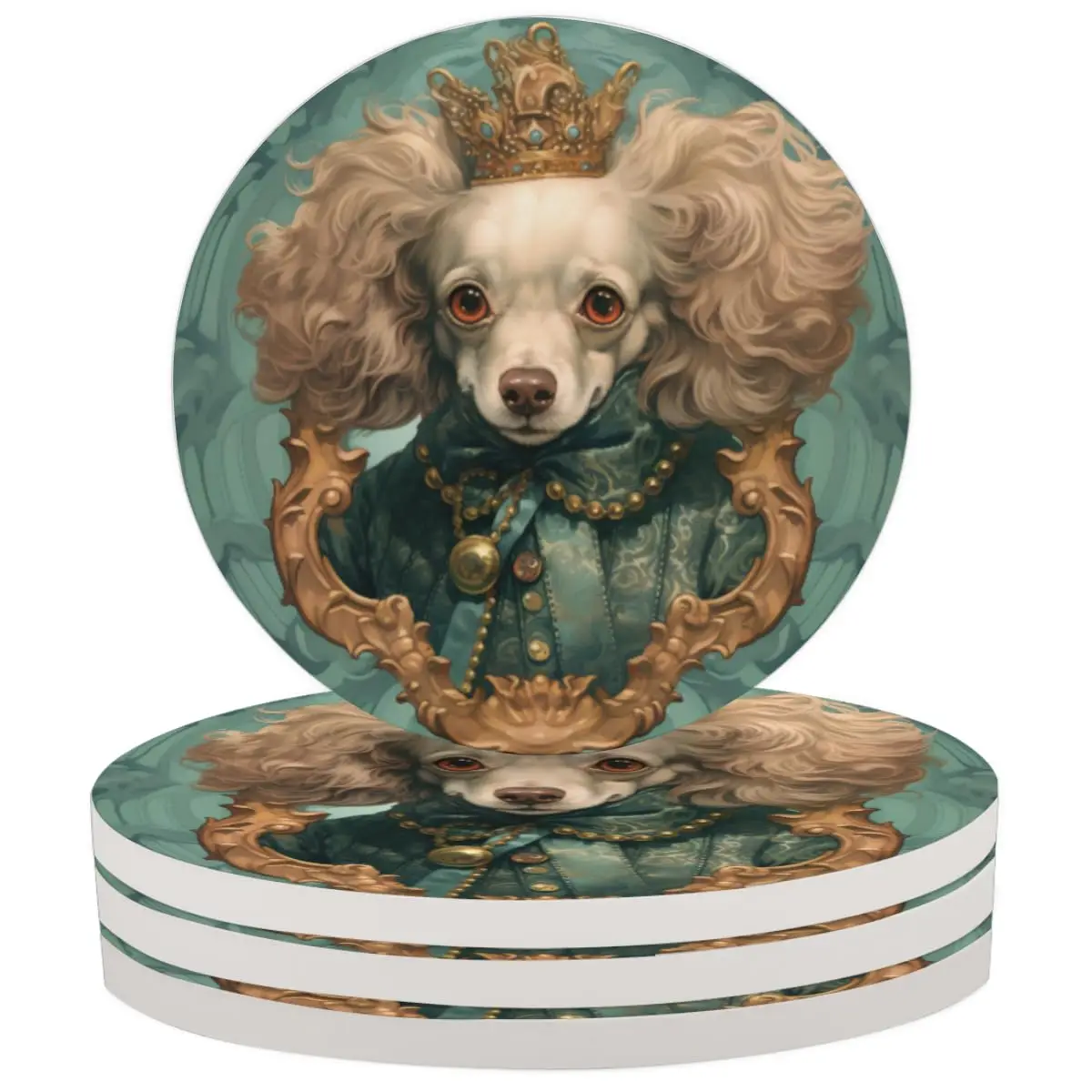 English Cocker Spaniel Dog Round Ceramic Stone Coaster with Cork Base for Wooden Table Absorbent Coasters for Drinks Set of 1