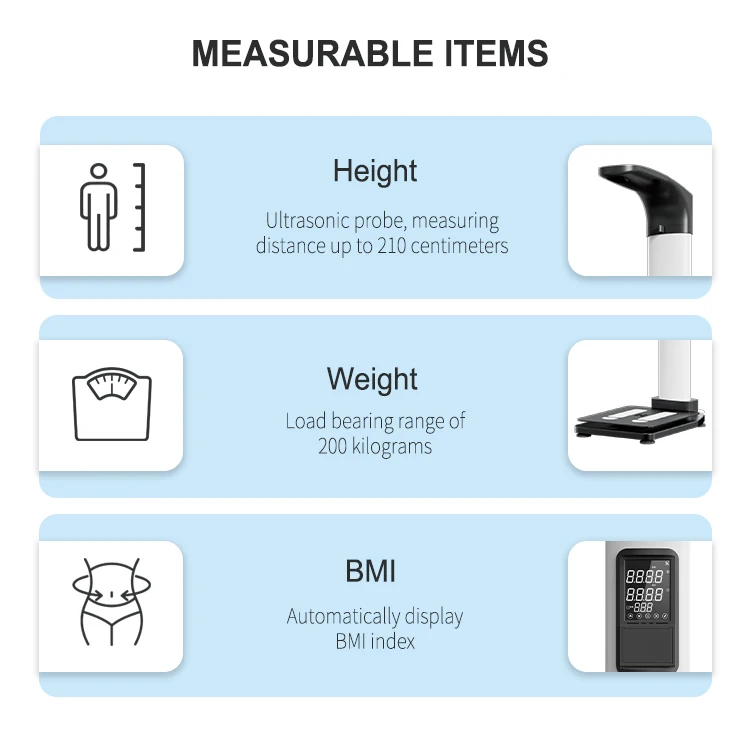 Height Measuring Scale Weighing Scales 200kg Weight and Height Scales for Pharmacy