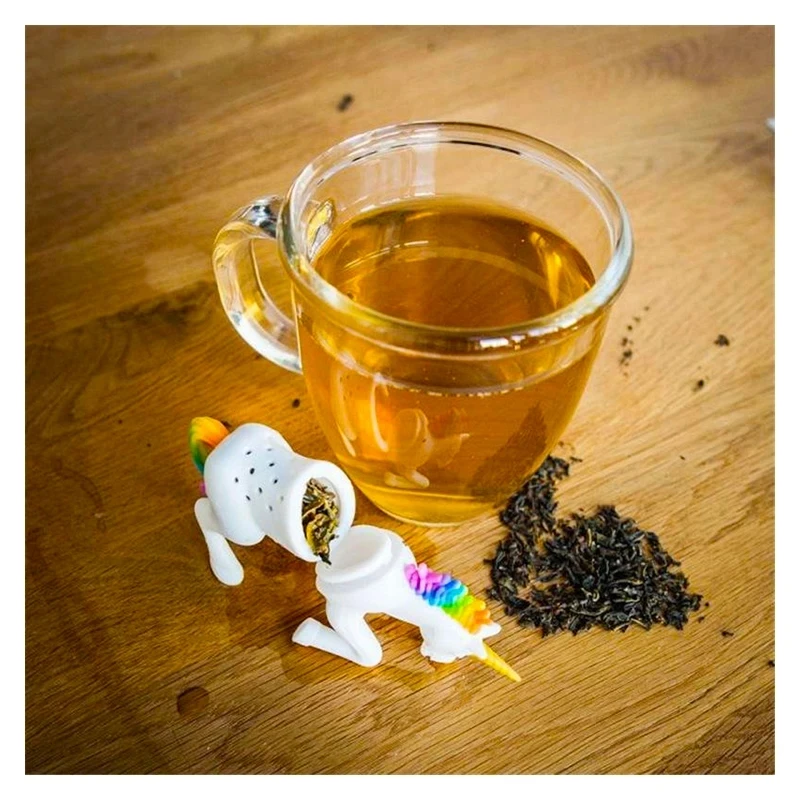 1PC Unicorn Silicone Tea Infuser Food-Grade Strainers Filter Loose Empty Tea Bag Leaf Herbal Spice Filter Diffuser Accessories