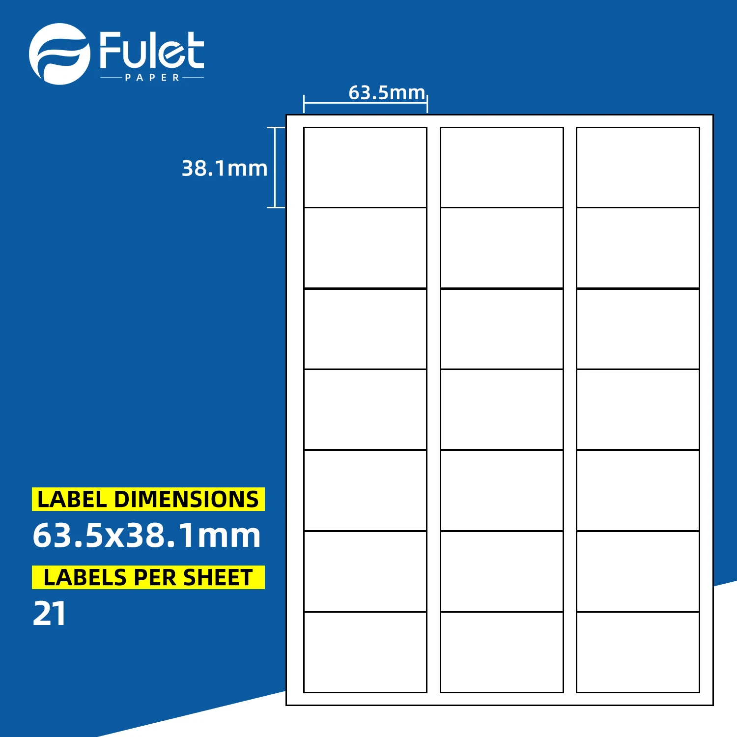 21 labels per A4 sheet size 210x297mm 100 sheets matte sticker paper label sheet  for laser and inkjet printers