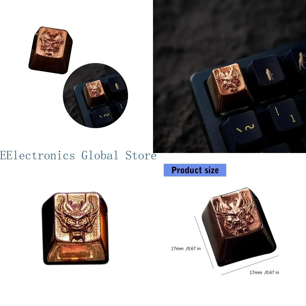 

462B Dragon Totem Brass Keycap Handmade for Mechanical Keyboards Enhancing Aesthetics and Tactile Experience Copper Keycap