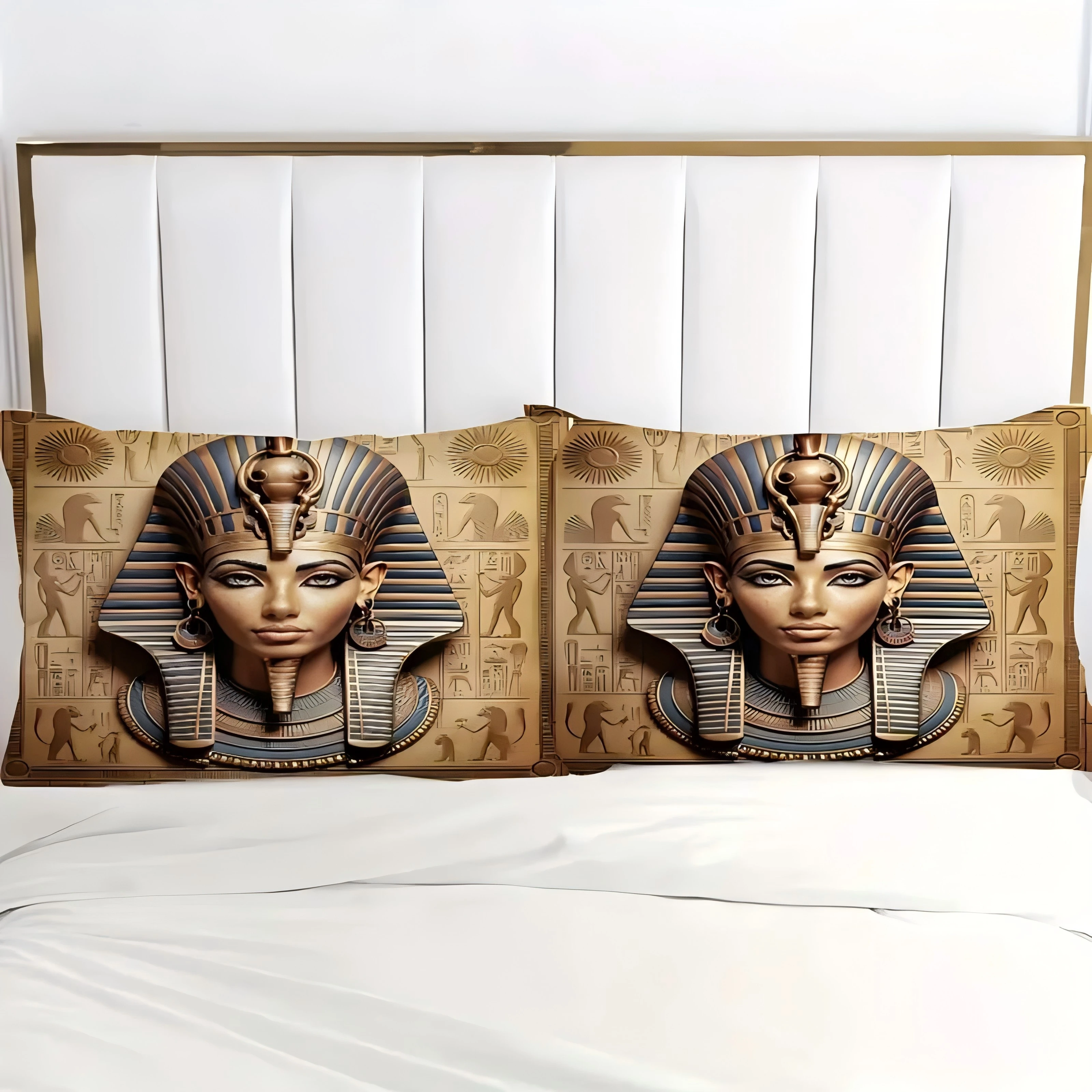 Egyptian Mythology Pharaoh Relief Totem 3D Print Bedding Set For Teens Adults Style Bed Cover Soft Home Polyester Quilt Cover