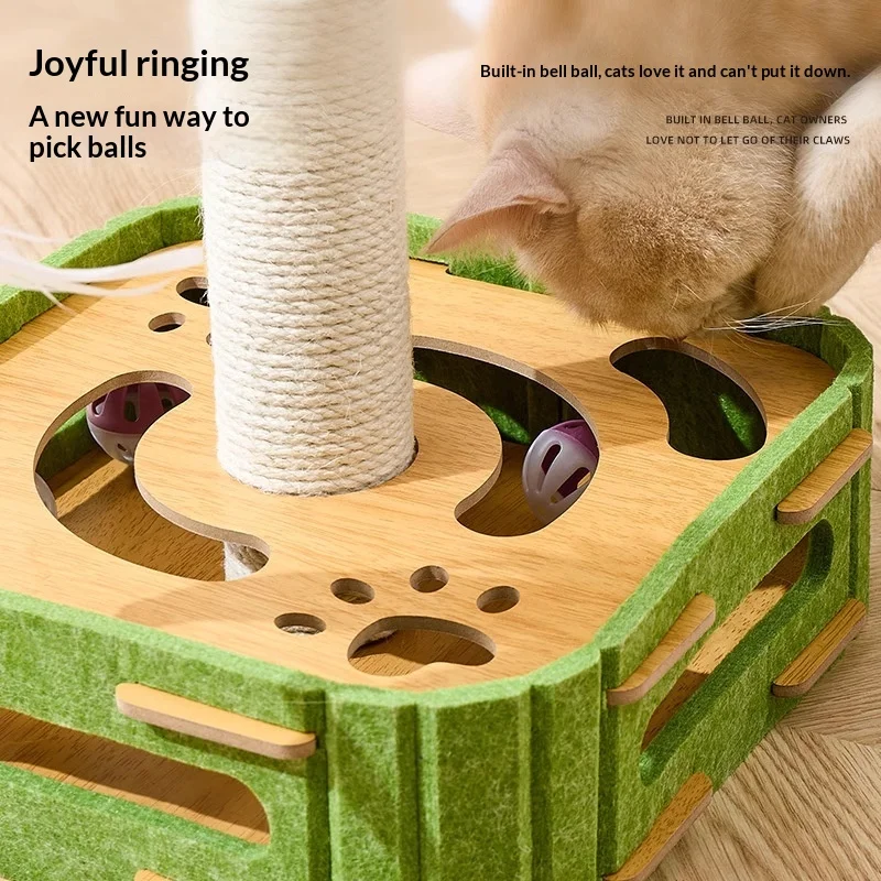 Laberinto interactivo para gatos con rascador y juego antiaburrimiento - imagen 5