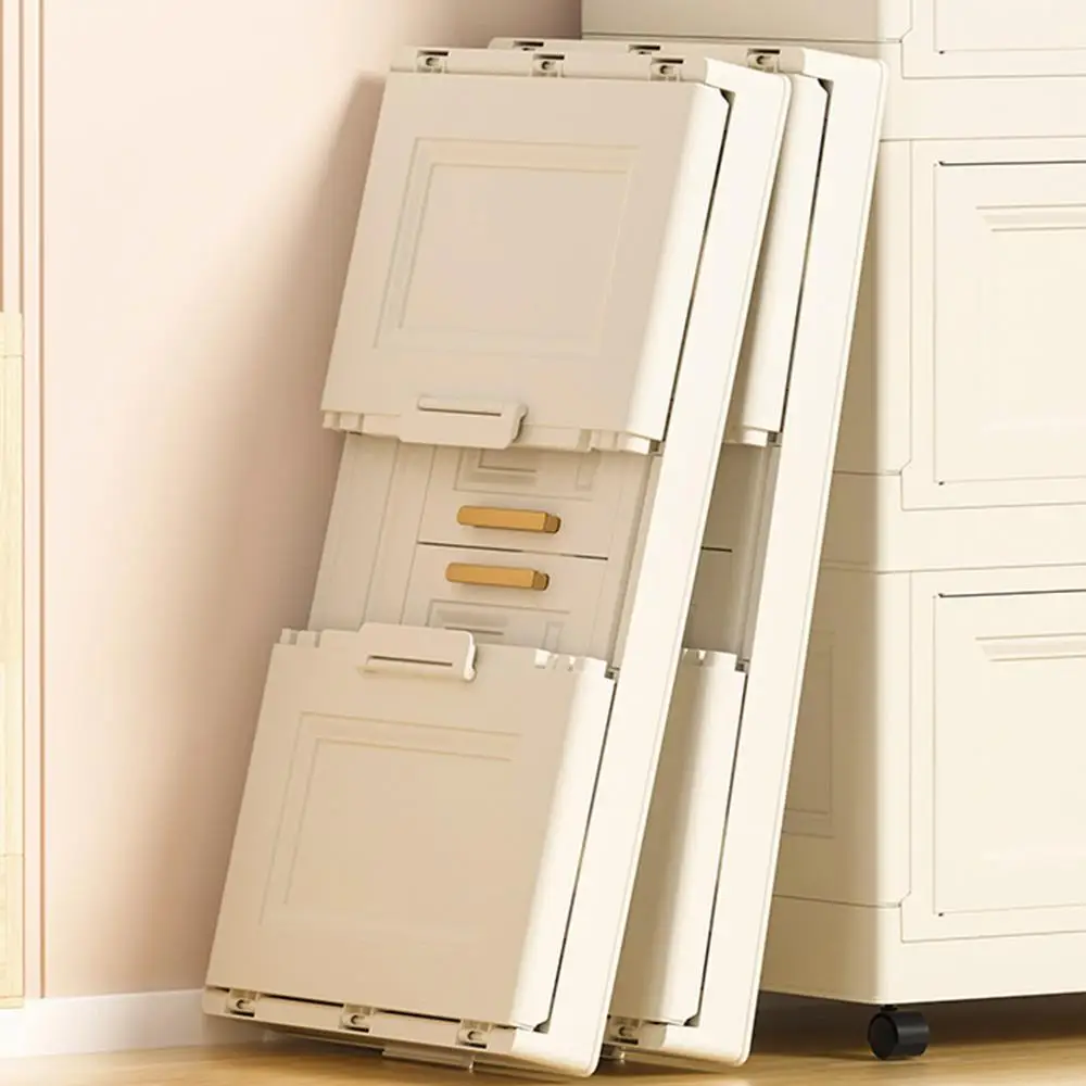 Eenvoudige kinderopbergkast met dubbele deur, 65 cm verdikte opvouwbare plastic kledingkast voor slaapkamer voor kinderen en tieneropslag