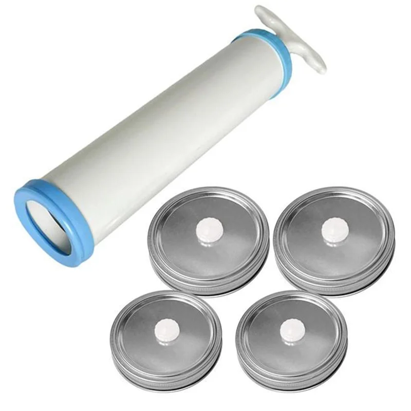 AT28-Mason Jar Vacuum Lid Set Food Vacuum Jar Mason Jar Vacuum Pump Head Handheld Jar Sealer Vacuum Sealer Accessories
