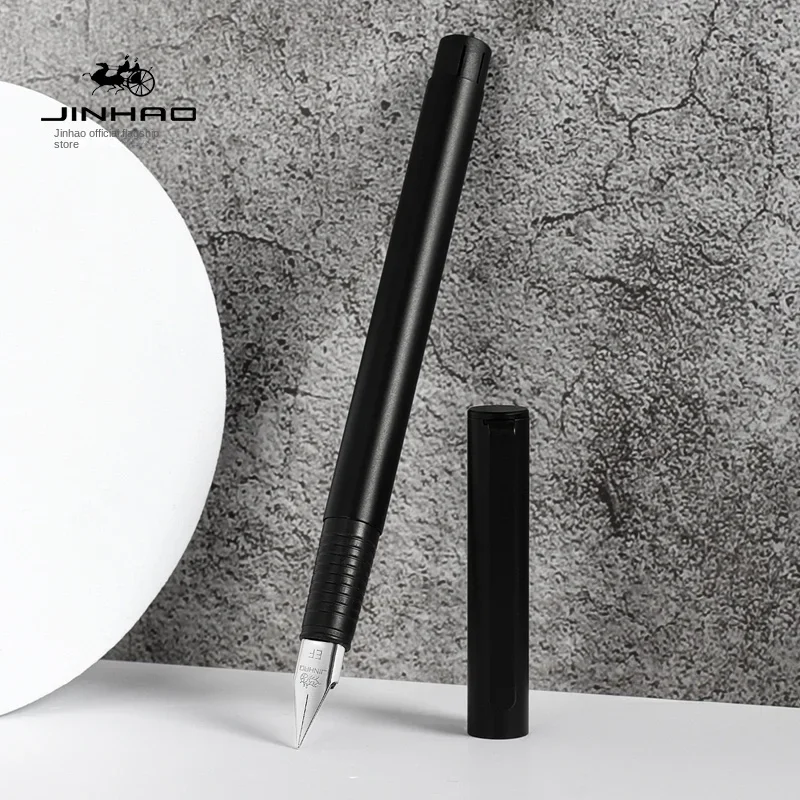 Pióro wieczne Jinhao 65 czarno-srebrne kolory EF F stalówka 0,30 mm luksusowe eleganckie pióro biuro biznesowe uczeń szkolne artykuły papiernicze