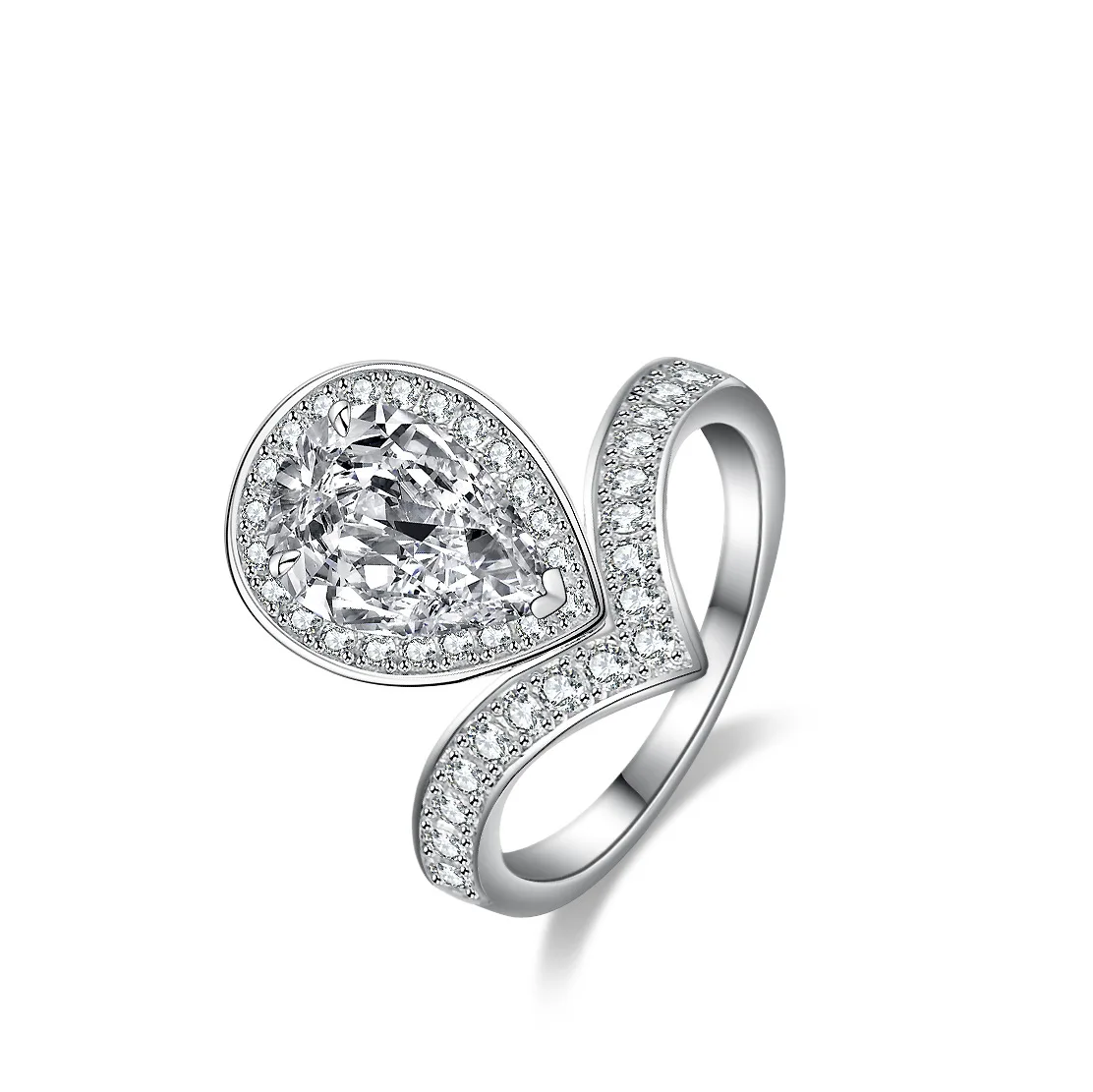 

Серебряное кольцо S925 с муассанитом для женщин, роскошное кольцо с бриллиантом грушевидной огранки, 2-каратное кольцо, идеально подходящее для повседневного ношения