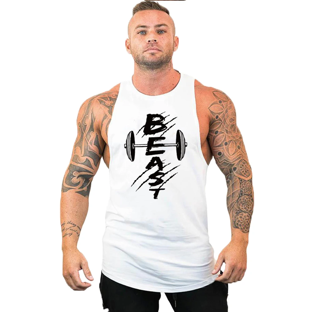 Mens tank tops beast gym tank top fitness clothing vest sleeveless cotton man canotte bodybuilding ropa hombre man clothes wear