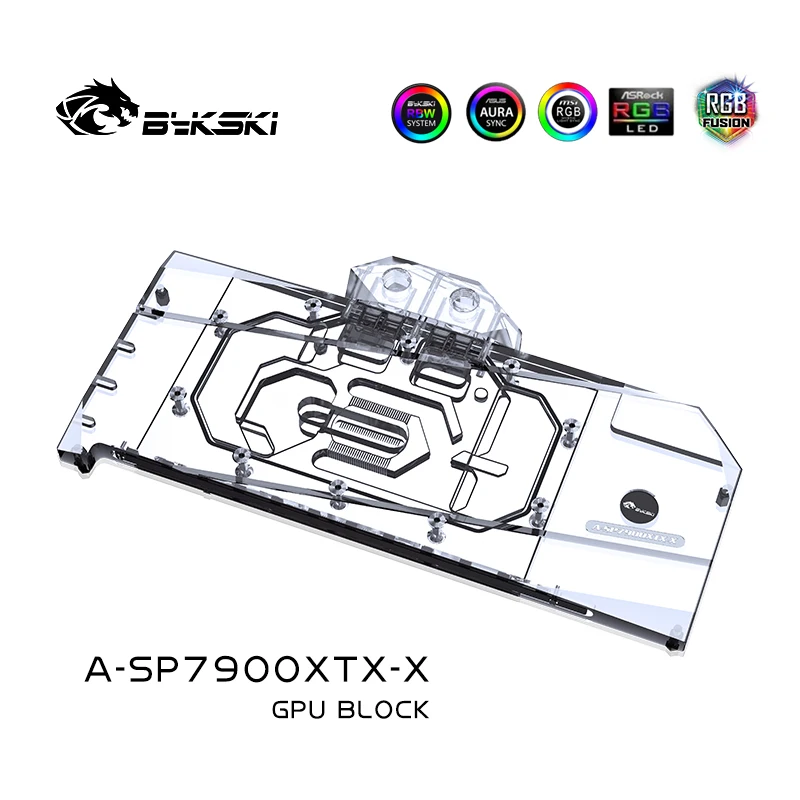 Imagem -03 - Bykski Gpu Uso Bloco para Safira Radeon rx 7900 Xtx Pulso Nitro Mais Placa de Vídeo Água Refrigeração Cobertura Completa Radiador A-sp7900xtx-x