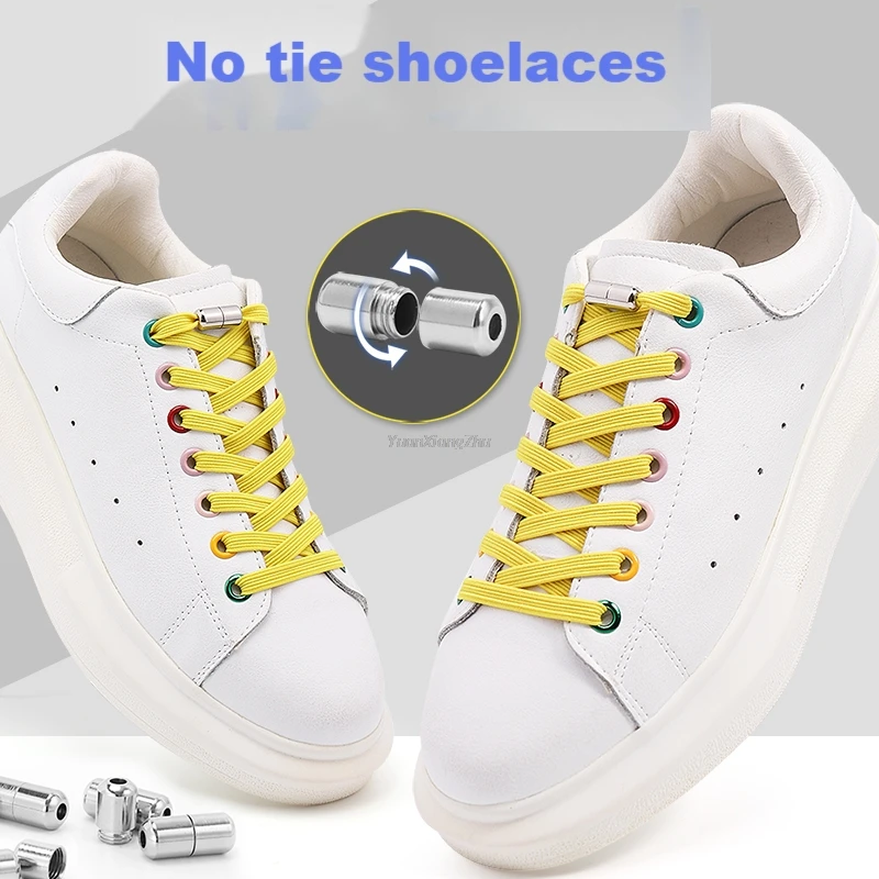 

No Tie Shoe laces Flat Shoelaces for Sneakers Elastic Laces without ties Kids Adult Quick lace for Shoes Rubber Bands Shoestring