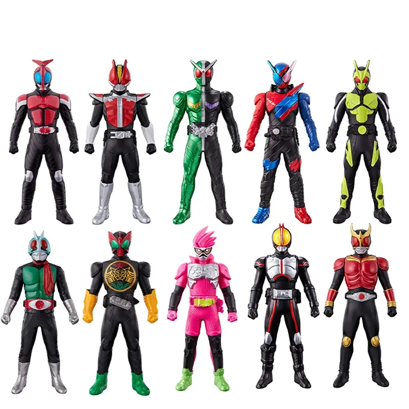 Bandai Original Kamen Rider Kuuga Double Soft Rubber Doll Anime Action Figure Toys for Boys Girls Kids Children Birthday Gifts