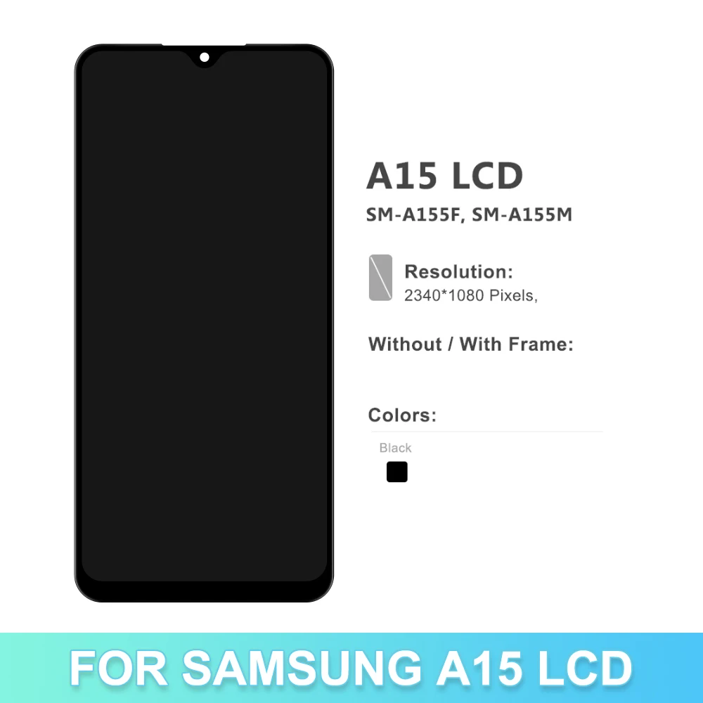 100% Tested For Samsung A15 SM-A155F Display Touch Screen Digitizer Assembly A15 5G SM-A156B A156E LCD Replacement