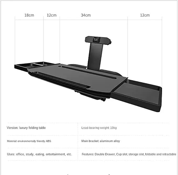 New Design Folding Laptop Work Desk Mount Portable Car Steering Wheel Desk Multifunctional Car Food Tray Table