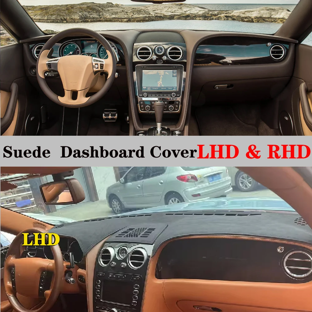 Suede Dashboard Mat Car Dashboard Protector UV Protection Car Accessory Suitable for Bentley Continental GT GTC 2003-2017