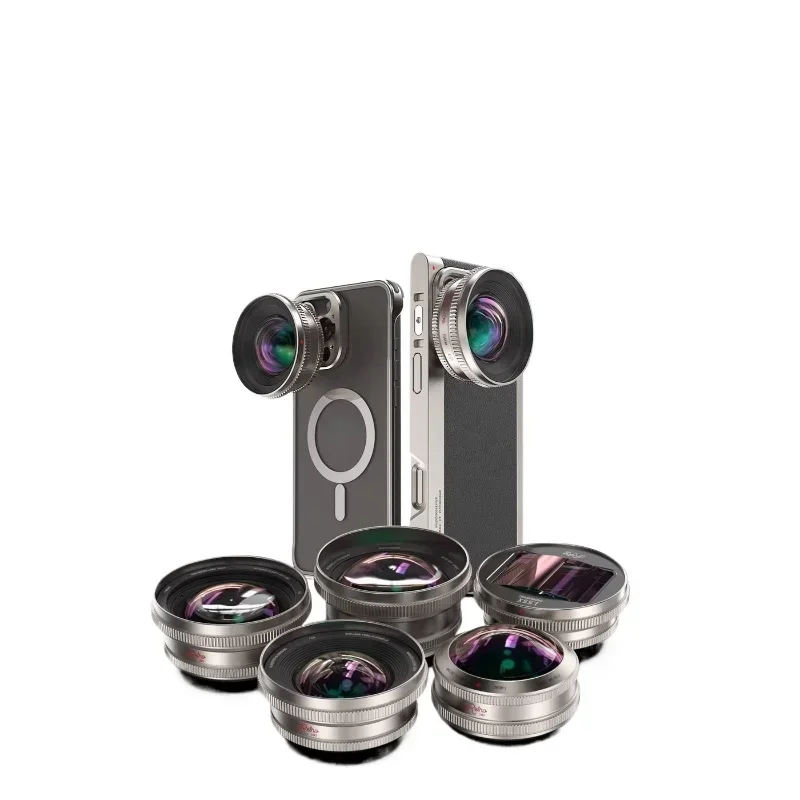 New retro titanium primary color mobile phone external lens portrait macro wide angle fisheye 1.55x widened