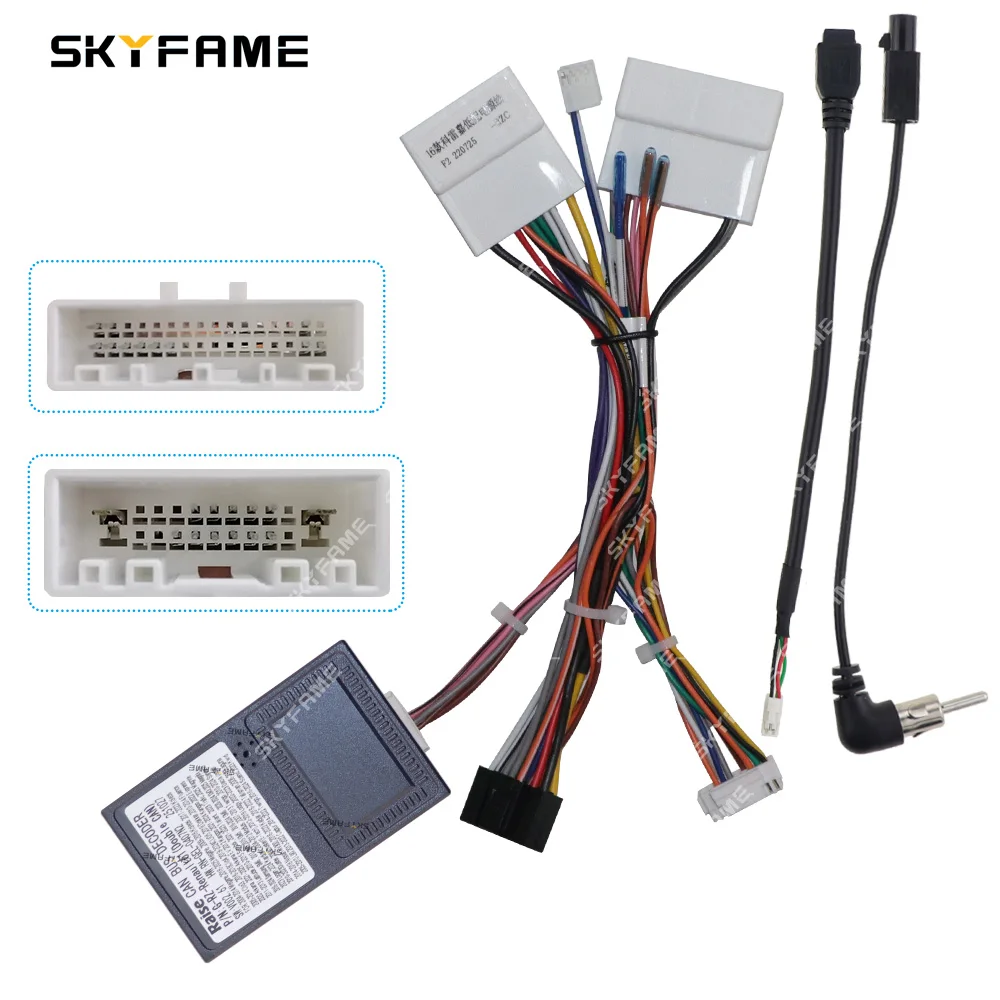 SKYFAME Car 16pin Wiring Harness Adapter Android Radio Power Cable For Renault Kadjar G-RZ-RenaIt61