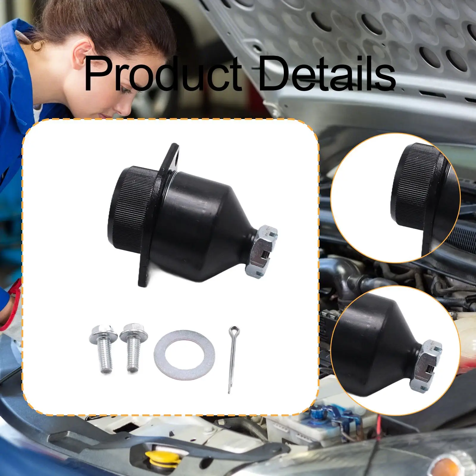 طقم استبدال وصلة الكرة الخلفية إصلاح دعم كرة السيارة البلاستيكية المعدنية المتينة لسيارة لاند روفر ديسكفري 1989-1998 #5