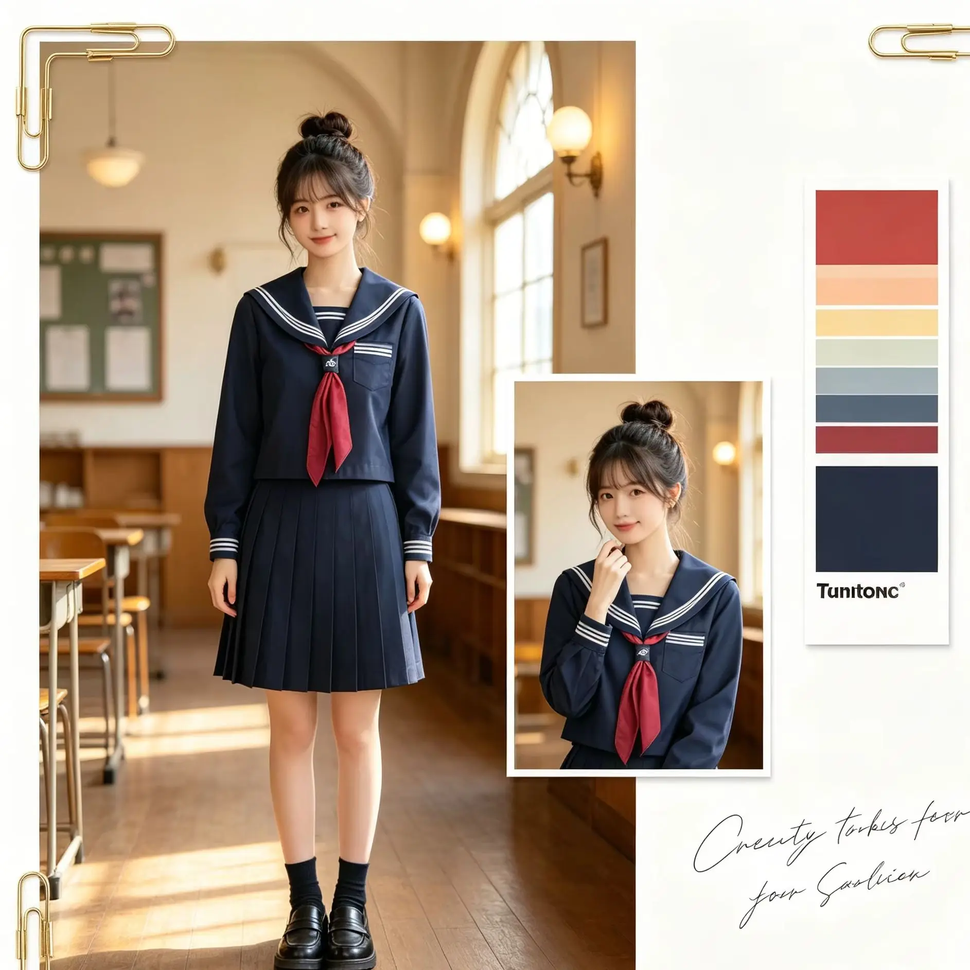 new-cyan-3-piece-jk-sailor-uniformgenuine-japanese-stylebasic-bad-girl-college-outfit-for-female-students-daily-campus-wear