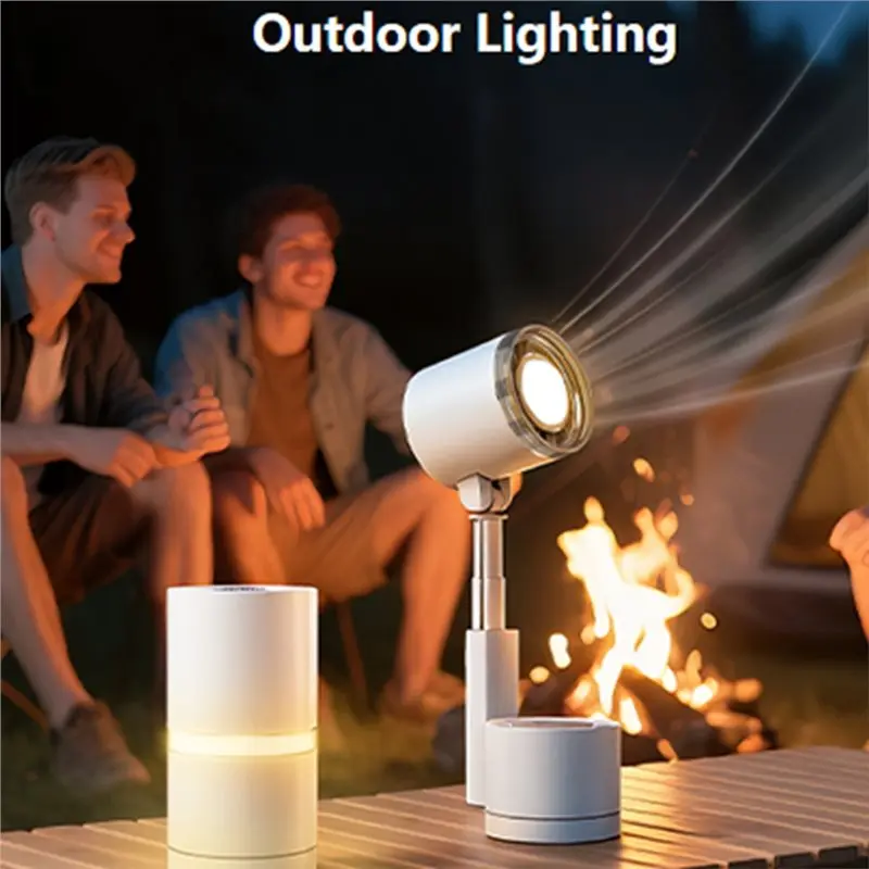 【BEST WISHES】12000Mah Portable Allin-One Fan With Light Handheld Foldable Mini Fan LED Display 100-Speed &3-Light Selection Fan