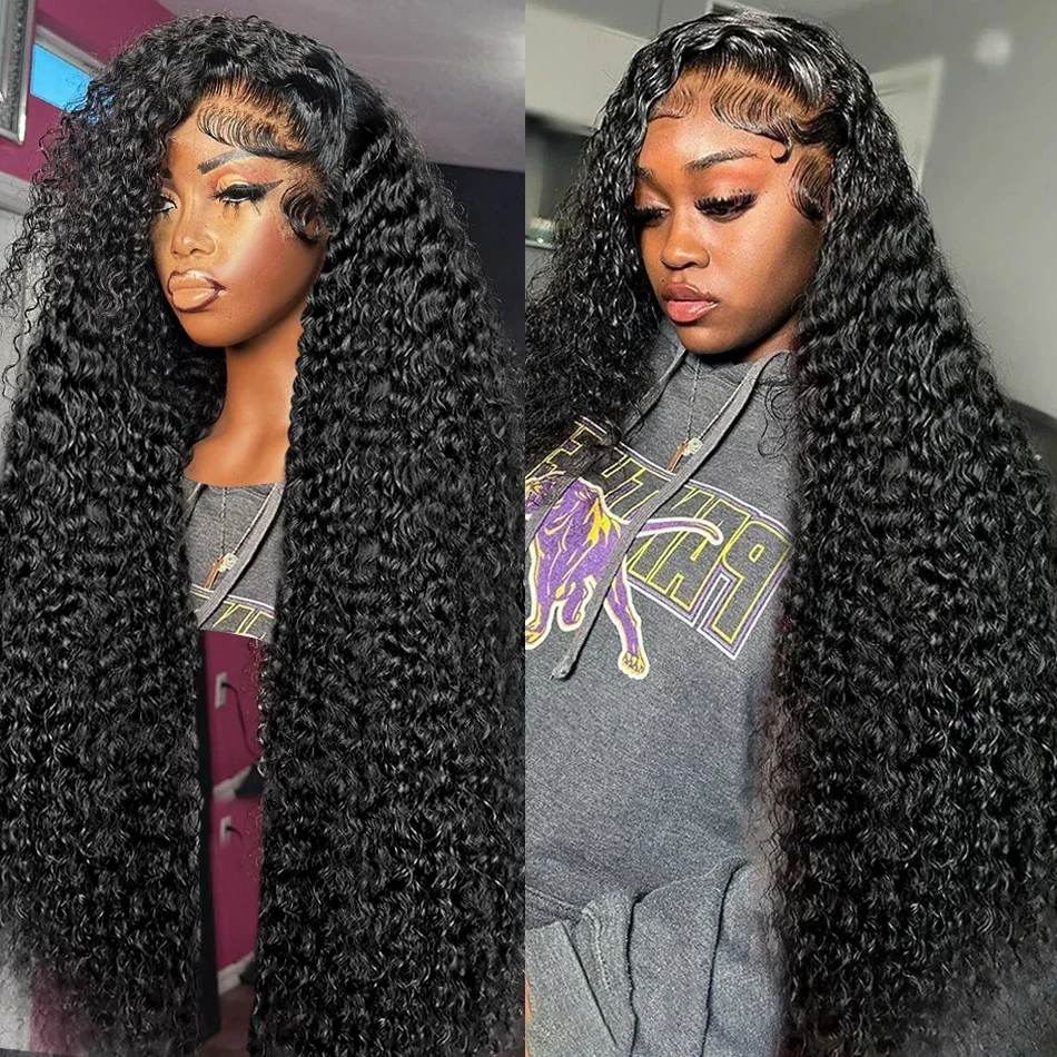 42-46 Inch Water Deep Wave 5x5 HD Lace Frontal Wigs Human Hair HD Transparent Lace Front Wig Curly Human Hair Wigs For Women