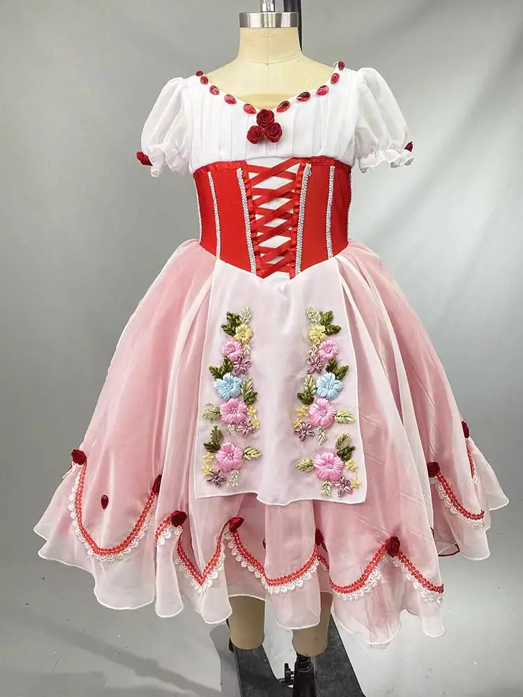 Gebelia professional tutu romantic long dress international competition performance costume tailored