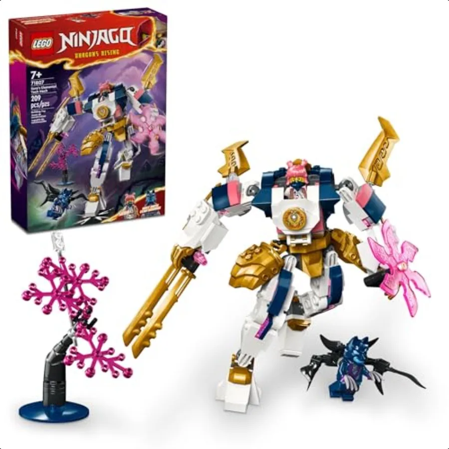 

NINJAGO Soras Elemental Tech Mech Mini Ninja Toy Настраиваемая фигурка Набор игрушек для приключений с минифигуркой Sora Ninja Action Fi