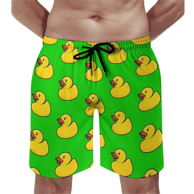 Summer New 3D Cute Animal Yellow Duck Printed Beach Shorts For Men Kid Funny Streetwear Swimming Trunks Fashion Cool Short Pants