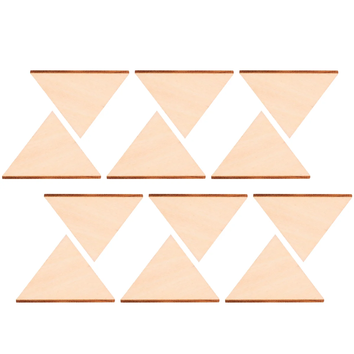 60 Pcs Triangular Wood Chips Home Decor Wooden DIY Crafts Gift Slices Accessories Pendant Child