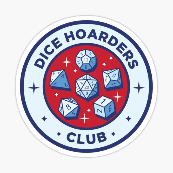 Dice Hoarders Club  10PCS Stickers for Wall Laptop Decor  Background Cute Window Home Decorations Room Bumper Luggage Kid